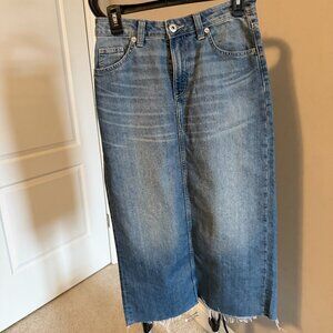 H&M Divided Long Jean Skirt US size 2 Like New